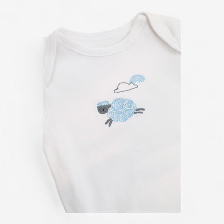 Bodysuit white with blue sheep