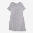 Navy & White Patterned Mini Dress – High Neck Sty