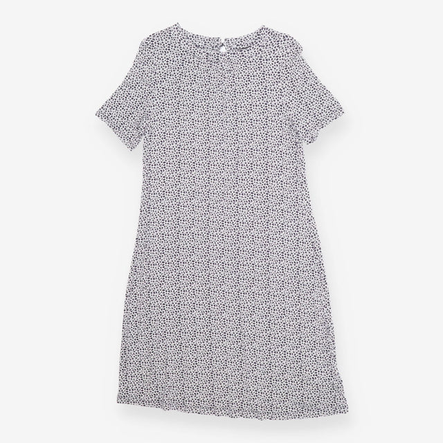 Navy & White Patterned Mini Dress – High Neck Sty
