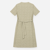 Shirt Dress in Neutral Abstract Spot Print with Ti