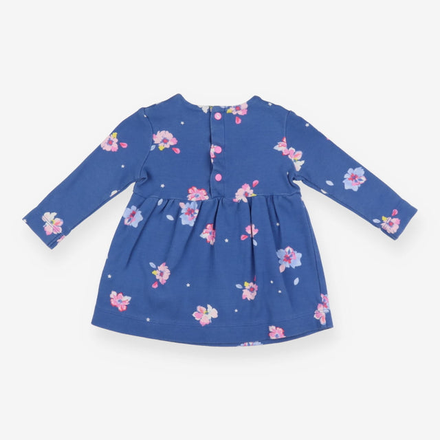 Blue Flower Long Sleeve Dress