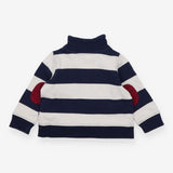 Sweater Jersey Blue White Stripe quarter zip