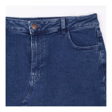Midi Denim Skirt Front Split Raw Hem Eco Denim Dar