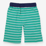 Green and white stripe jersey shorts