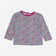 T-shirt Long Sleeve Ditsy with Plum Neckline