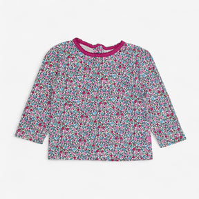 T-shirt Long Sleeve Ditsy with Plum Neckline