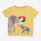 Number 2 t-shirt yellow with elephants