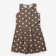 Dress sleeveless brown white spot