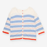  Striped Knit Sweater Cream Blue Red