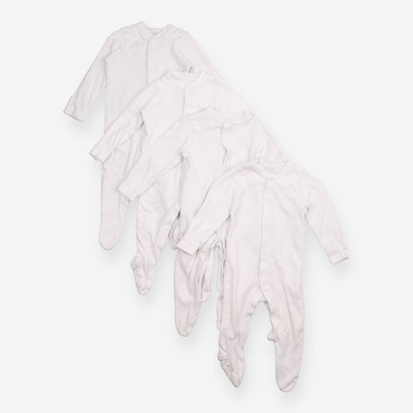4 pack white sleepsuits 
