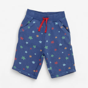 Blue Jersey Shorts with Stars