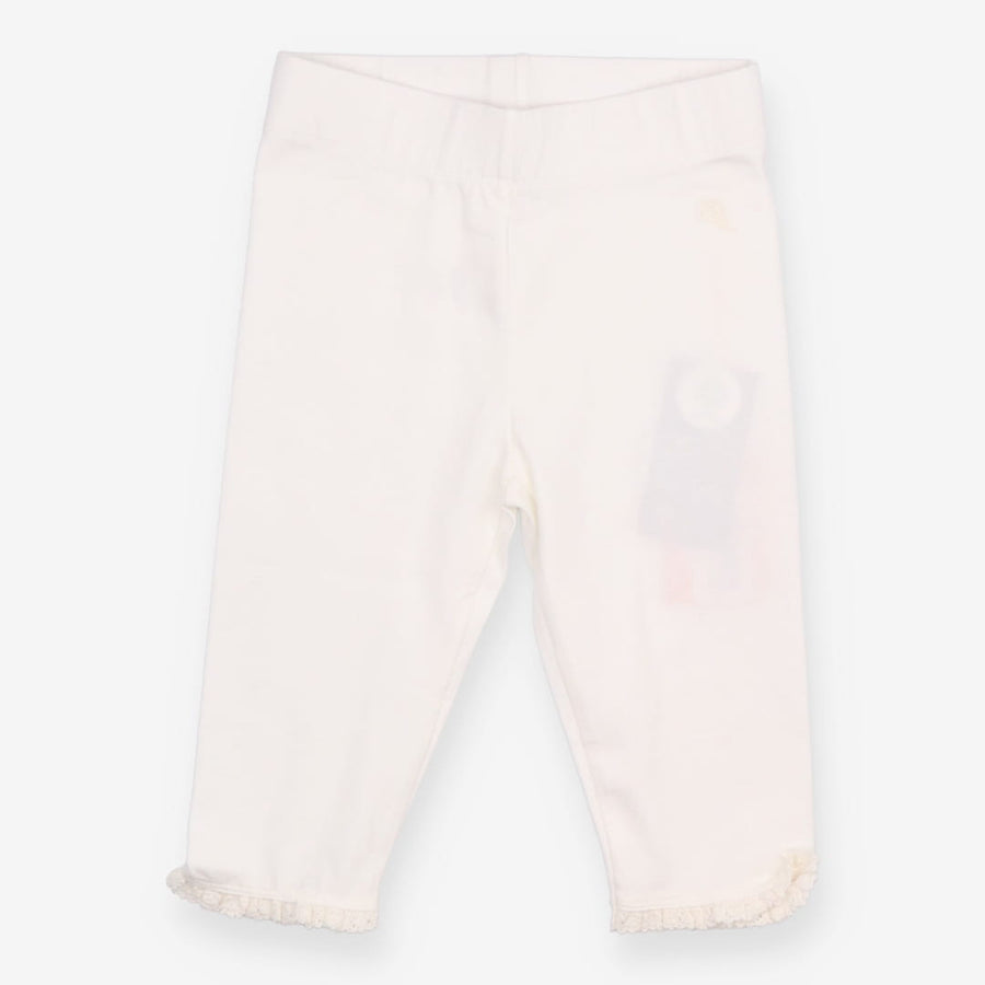 Legging Short Pedal Pushers Cream Crochet Hem