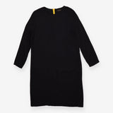 Jaeger Black A‑Line Dress with Yellow Back Zip