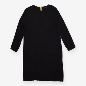 Jaeger Black A‑Line Dress with Yellow Back Zip