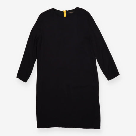 Jaeger Black A‑Line Dress with Yellow Back Zip