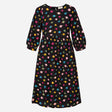 Black Colourful Planet Print Long Sleeve Midi Smoc