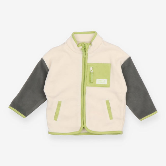 Zipped Fleece cream and Green ''Smile today''
