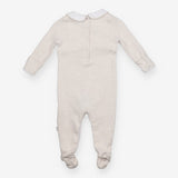 Collared Sleepsuit Beige and Cream Stripes
