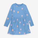 Dress LS Blue Tulips