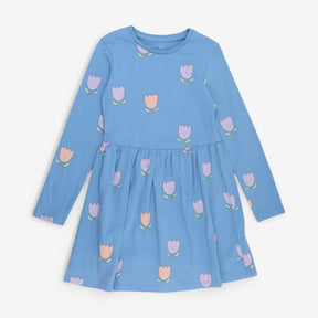 Dress LS Blue Tulips