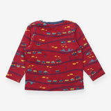 T-shirt red train track