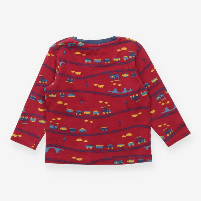 T-shirt red train track