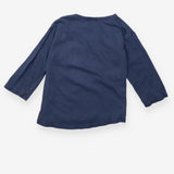 T-Shirt Long Sleeved Blue with Pocket