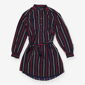 Club Monaco Navy Stripe Polyester Shirt Dress