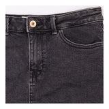  Washed Black Raw Fray Hem Stretch Denim Skirt