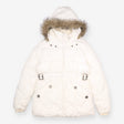 Indigo Collection White Padded Coat Faux Fur Hood