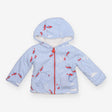 Reversible hoodie zip white fleece and blue plane
