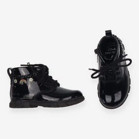 Black Patent Charm Boots