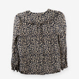 Whistles Cheetah Print Collar Shirt Blouse Leopard