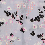 Blue Grey Floral Viscose Midi Tea Dress Short Slee