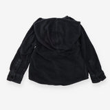 Charcoal cord hooded shirt jacket