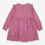 Pink LS dress with embroidery