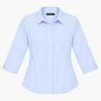 Shirt Light Blue White Stripe 3 4 Sleeve Button Do