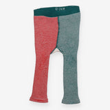 Knit leggings green and red stripe reindeer