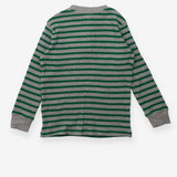 T-shirt long sleeve waffle green stripe