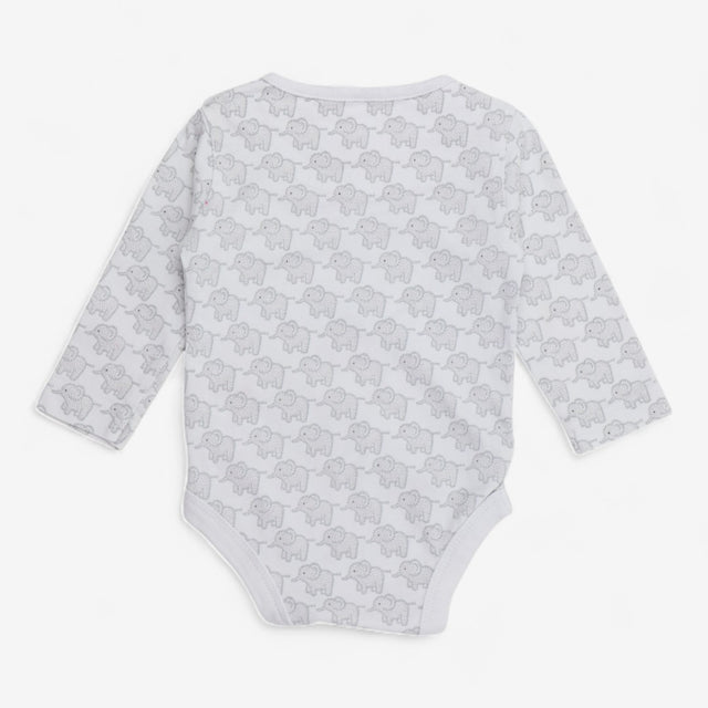 Bodysuit Long Sleeve Grey Elephants
