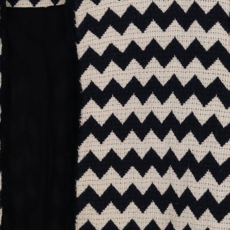 Jacket Navy Cream Chevron Woven Textured