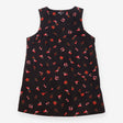 Floral Cotton Corduroy V Neck Pinafore Mini Dress 