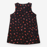 Floral Cotton Corduroy V Neck Pinafore Mini Dress 