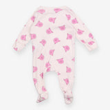Sleepsuit Zip White with Percy Pig Print