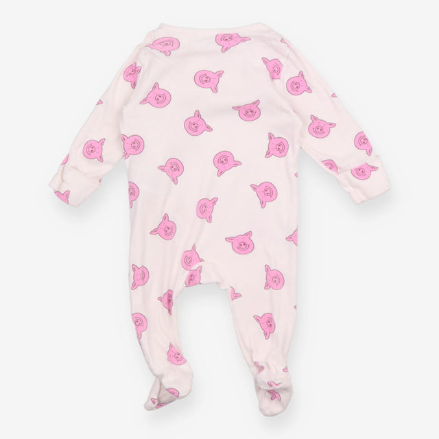 Sleepsuit Zip White with Percy Pig Print