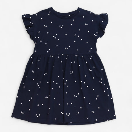 Dress Short Sleeve Navy Hearts