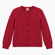 Cardigan Cable Knit Pure New Wool Pink