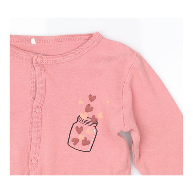 Sleepsuit with hearts terracotta
