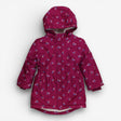 Fleece lined bird print coat