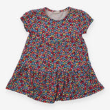 Blue Dress with Colourful Flowers